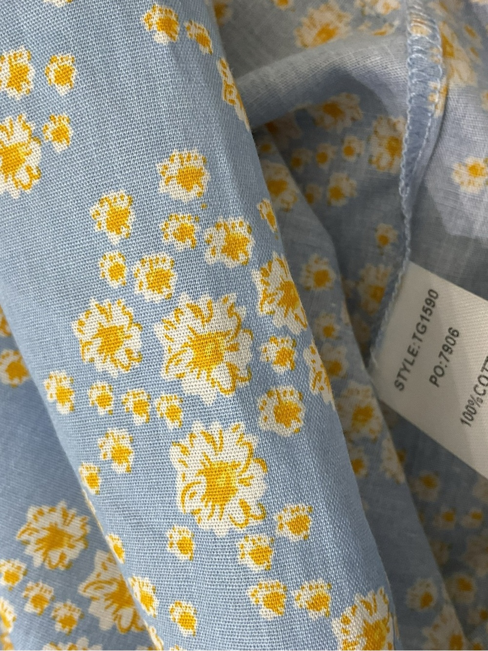 Blue Floral Ruffle Button-Front Blouse - Picture 3 of 3